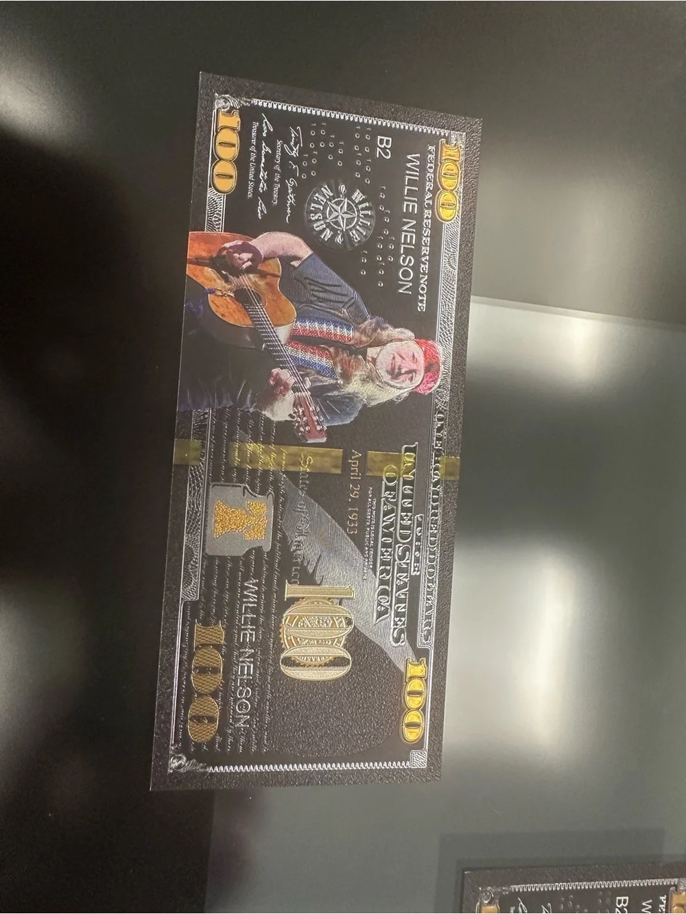 Novelty Black Collector Gold Foil 100 Bill Collection- Music Legends Design